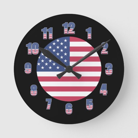 Patriottische Amerikaanse vlag Ronde Klok (Voorkant)