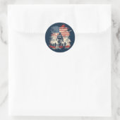 Patriottische Amerikaanse vlag Ronde Sticker (Tas)