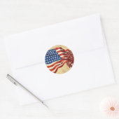 Patriottische Amerikaanse vlag Ronde Sticker (Envelop)