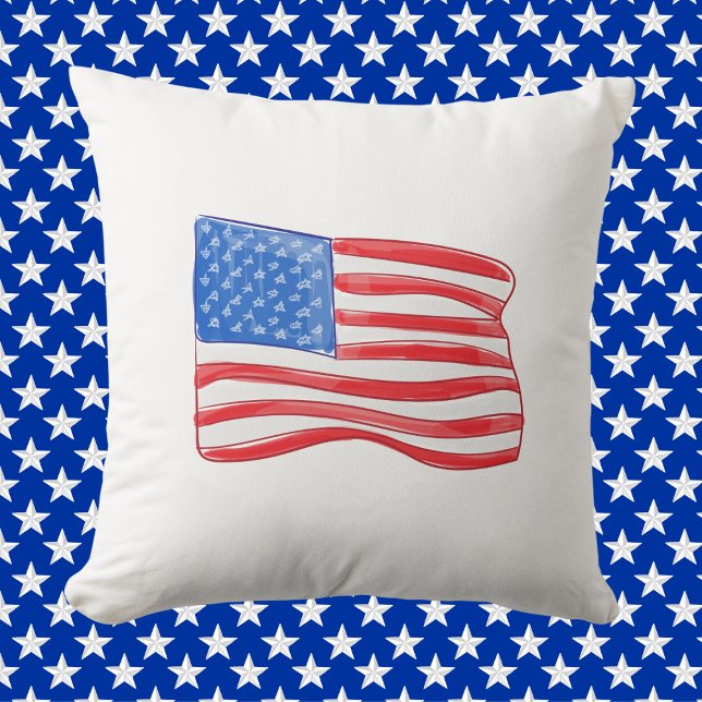 Patriottische Amerikaanse Vlag | Rood Wit Blauw Am Kussen (Creator heeft geüpload)