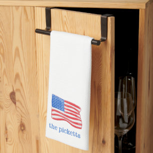 Patriottische Amerikaanse Vlag Rood Wit Blauw Cust Theedoek