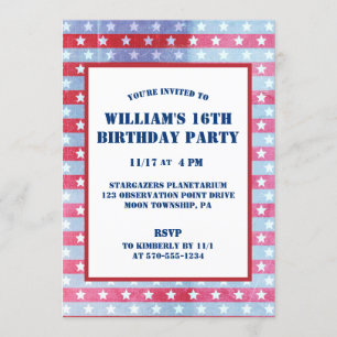 Patriottische Amerikaanse vlag Rood, wit blauw Kaart