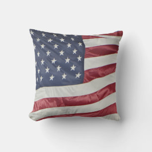 Patriottische Amerikaanse vlag Rood Wit Blauw kuss Buitenkussen