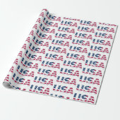 Patriottische Amerikaanse vlag, rood, wit en blauw Cadeaupapier (Uitgerold)