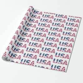 Patriottische Amerikaanse vlag, rood, wit en blauw Cadeaupapier