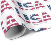 Patriottische Amerikaanse vlag, rood, wit en blauw Cadeaupapier (Rol Hoek)