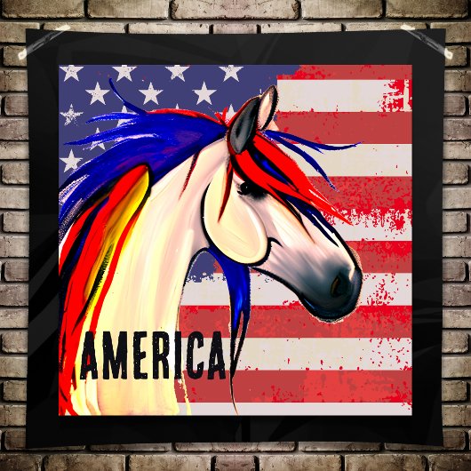 Patriottische Amerikaanse vlag Rood Wit en Blauw P Poster