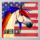 Patriottische Amerikaanse vlag Rood Wit en Blauw P Poster (Voorkant)