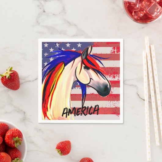 Patriottische Amerikaanse vlag Rood Wit en Blauw P Servet (Insitu)