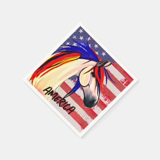 Patriottische Amerikaanse vlag Rood Wit en Blauw P Servet (Hoek)