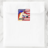 Patriottische Amerikaanse vlag Rood Wit en Blauw P Vierkante Sticker (Tas)
