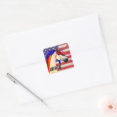 Patriottische Amerikaanse vlag Rood Wit en Blauw P Vierkante Sticker (Envelop)