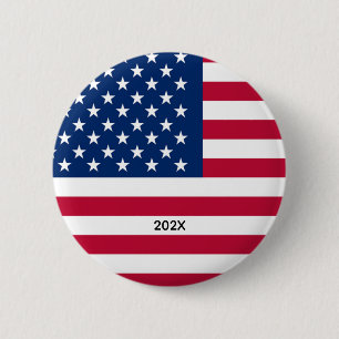 Patriottische Amerikaanse Vlag Rood Wit en Blauw Ronde Button 5,7 Cm