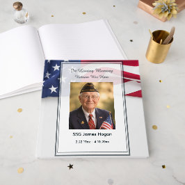 Patriottische Amerikaanse vlag rouwfoto Gastenboek