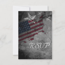 Patriottische Amerikaanse vlag RSVP Kaartje