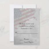 Patriottische Amerikaanse vlag RSVP Kaartje (Achterkant)