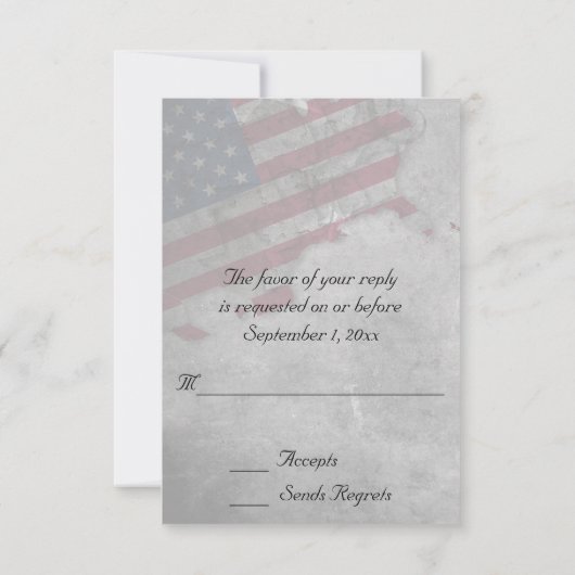 Patriottische Amerikaanse vlag RSVP Kaartje (Achterkant)