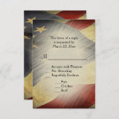 Patriottische Amerikaanse vlag RSVP met menuopties (Voorkant / Achterkant)
