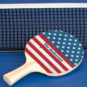 Patriottische Amerikaanse Vlag Rustiek Hout Juli 4 Tafeltennisbatje