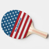 Patriottische Amerikaanse Vlag Rustiek Hout Juli 4 Tafeltennisbatje (Zijkant)
