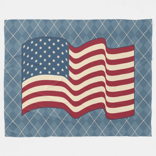 Patriottische Amerikaanse vlag Rustige Blanket Gif Fleece Deken (Voorkant (Horizontaal))