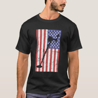 Patriottische Amerikaanse vlag Schat Jacht Metalen T-shirt