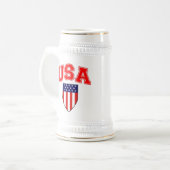 Patriottische Amerikaanse Vlag Schild Bierpul (Voorkant links)