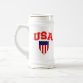 Patriottische Amerikaanse Vlag Schild Bierpul (Links)