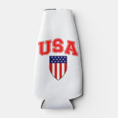 Patriottische Amerikaanse Vlag Schild Flesjeskoeler (Voorkant)