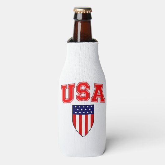 Patriottische Amerikaanse Vlag Schild Flesjeskoeler (Fles Voorkant)