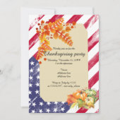 Patriottische Amerikaanse vlag Script Thanksgiving Kaart (Voorkant)