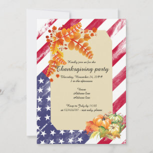 Patriottische Amerikaanse vlag Script Thanksgiving Kaart