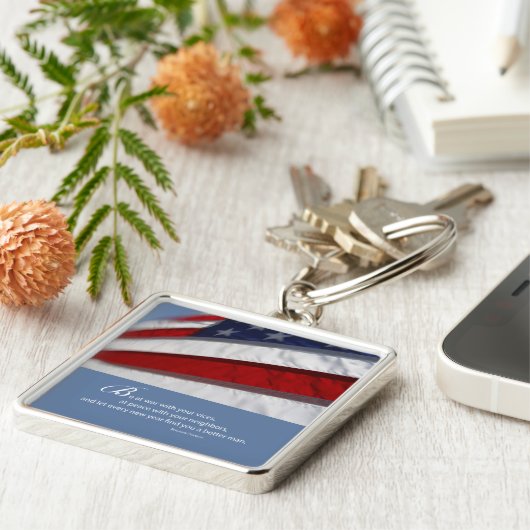 Patriottische, Amerikaanse vlag Sleutelhanger (Zijkant)