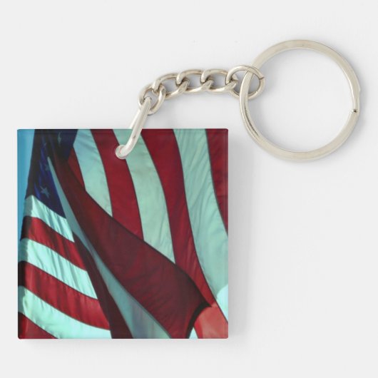 Patriottische Amerikaanse vlag Sleutelhanger (Achterkant)