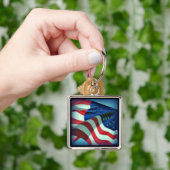 Patriottische Amerikaanse vlag Sleutelhanger (Hand)