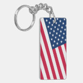 Patriottische Amerikaanse vlag Sleutelhanger (Voorkant Links)