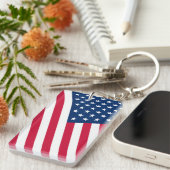 Patriottische Amerikaanse vlag Sleutelhanger (Voorkant Rechts)