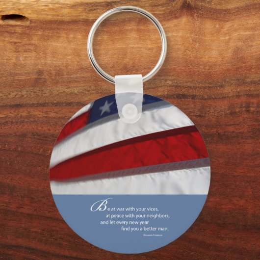 Patriottische, Amerikaanse vlag Sleutelhanger (Achterkant)