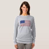 Patriottische Amerikaanse vlag Snowboarder T-shirt (Voorkant volledig)