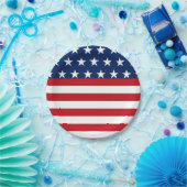 Patriottische Amerikaanse vlag Star en Stripes USA Papieren Bordje (Feest)