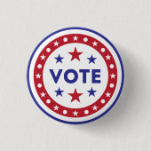 Patriottische Amerikaanse Vlag Stem Ronde Button 3,2 Cm (Voorkant)
