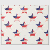 Patriottische Amerikaanse Vlag Ster Cadeaupapier (Vlak)