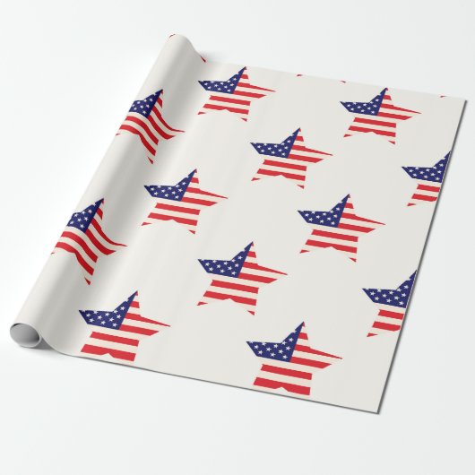 Patriottische Amerikaanse Vlag Ster Cadeaupapier (Uitgerold)