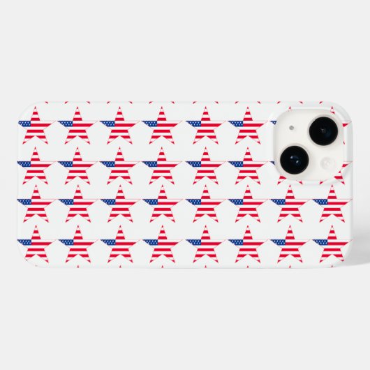 Patriottische Amerikaanse vlag sterren Case-Mate iPhone Case (Achterkant (horizontaal))