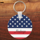 Patriottische Amerikaanse vlag sterren en strepen  Sleutelhanger (Voorkant)