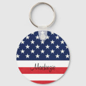 Patriottische Amerikaanse vlag sterren en strepen  Sleutelhanger (Achterkant)