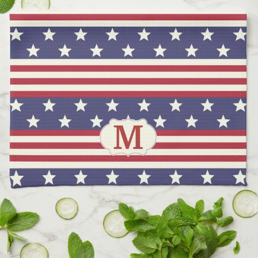 Patriottische Amerikaanse vlag sterren en strepen  Theedoek (Gevouwen)