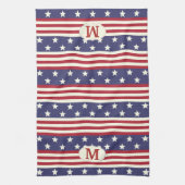 Patriottische Amerikaanse vlag sterren en strepen  Theedoek (Verticaal)