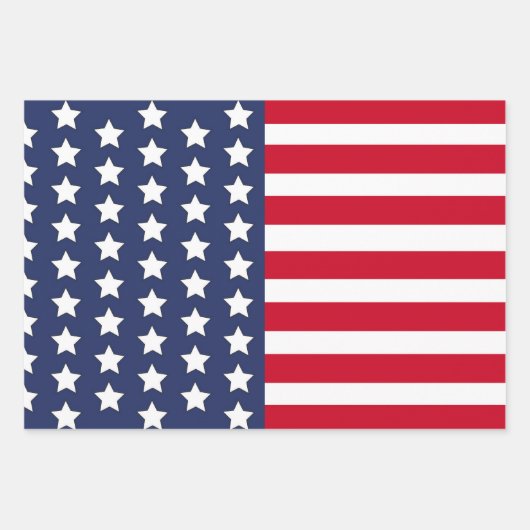 Patriottische Amerikaanse vlag Sterren & Strepen A Inpakpapier Vel (Voorkant)