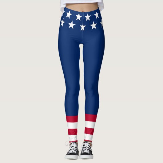 Patriottische Amerikaanse vlag Sterren & Strepen A Leggings (Voorkant)